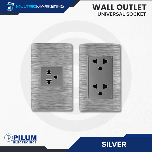 Wall Outlet - Universal Socket - Silver