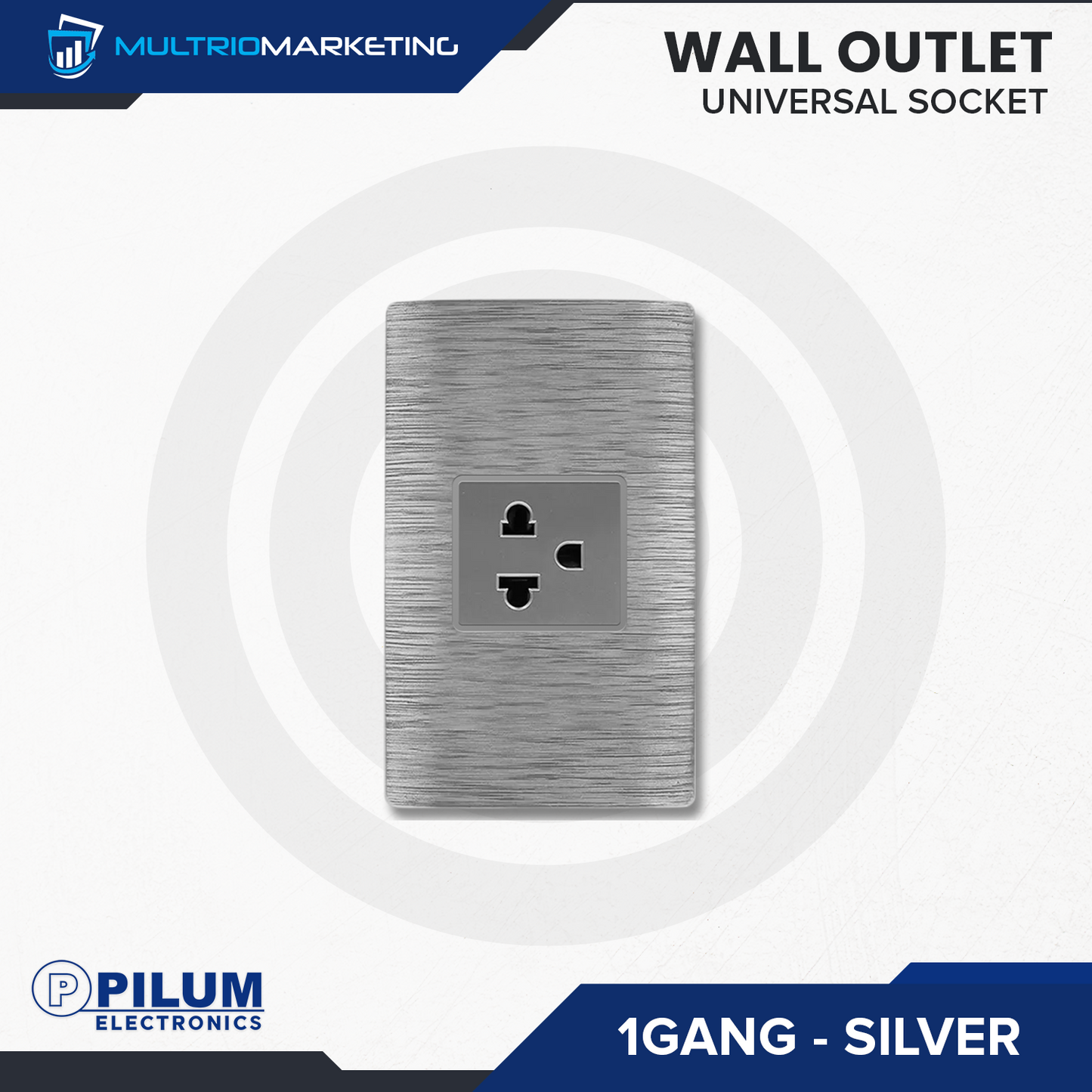 Wall Outlet - Universal Socket - Silver