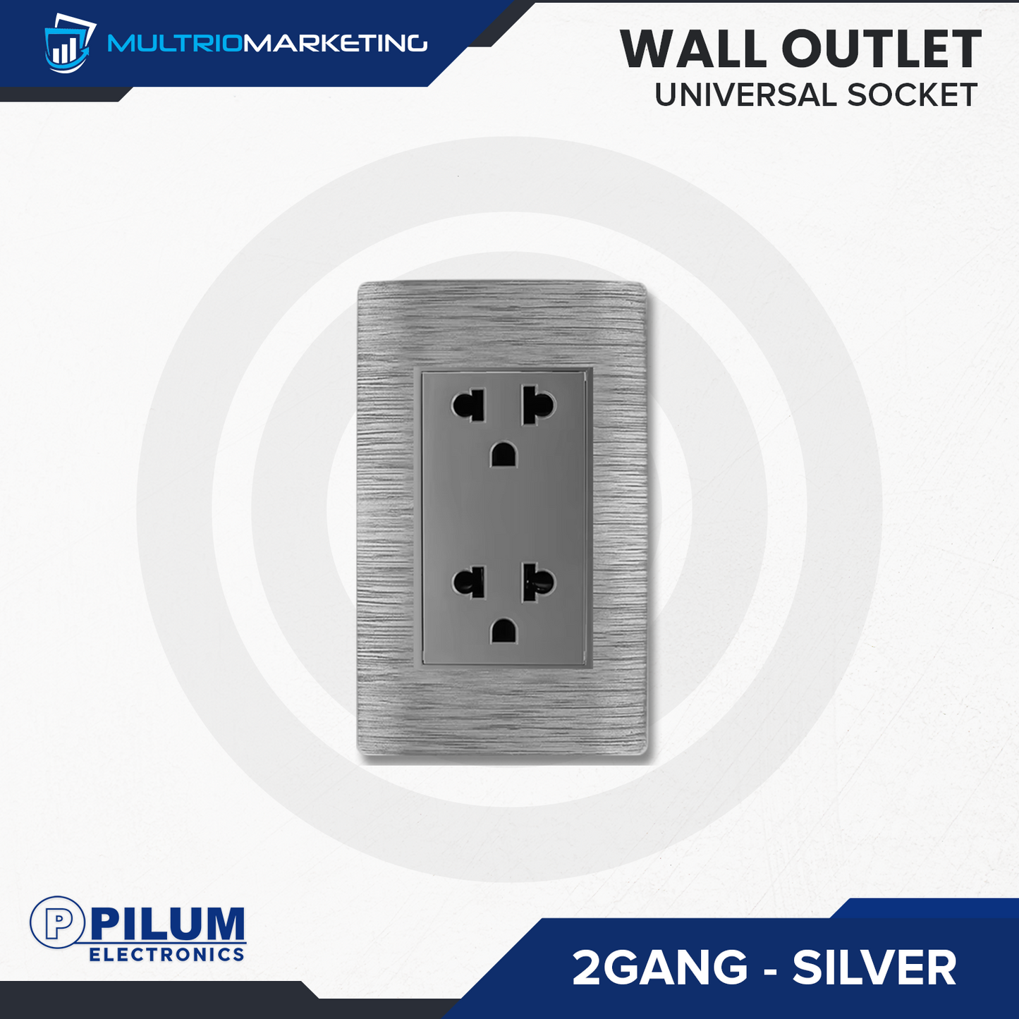 Wall Outlet - Universal Socket - Silver