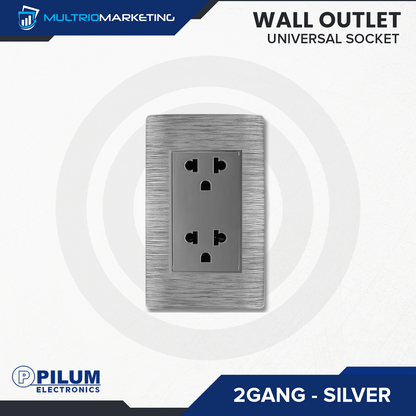 Wall Outlet - Universal Socket - Silver
