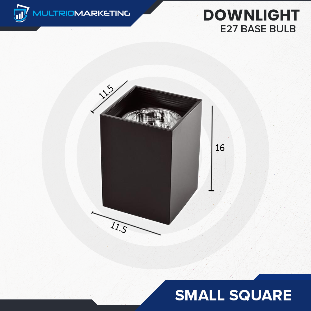 Square Downlight – E27 Base Compatible