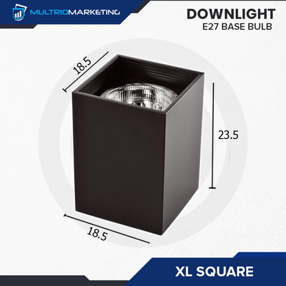 Square Downlight – E27 Base Compatible