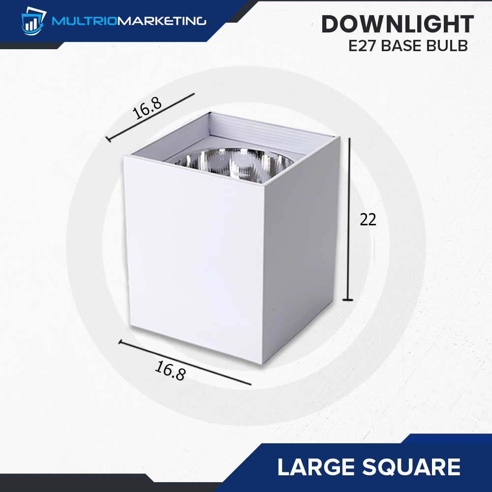 Square Downlight – E27 Base Compatible