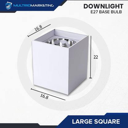 Square Downlight – E27 Base Compatible