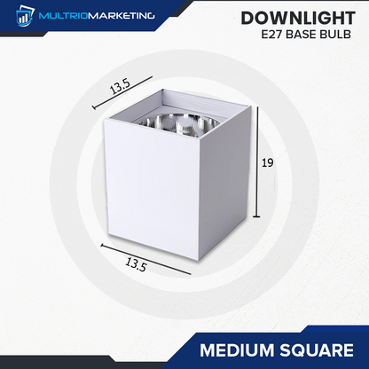 Square Downlight – E27 Base Compatible