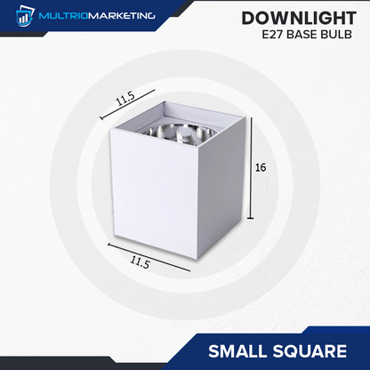 Square Downlight – E27 Base Compatible