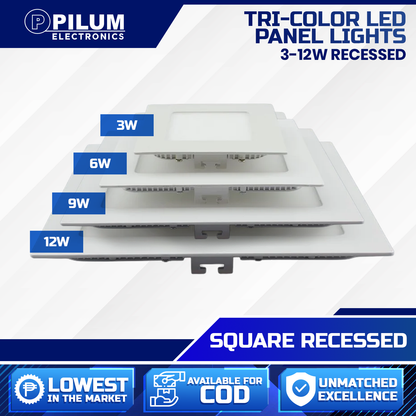 Tri-color Recessed - LED Panel Light