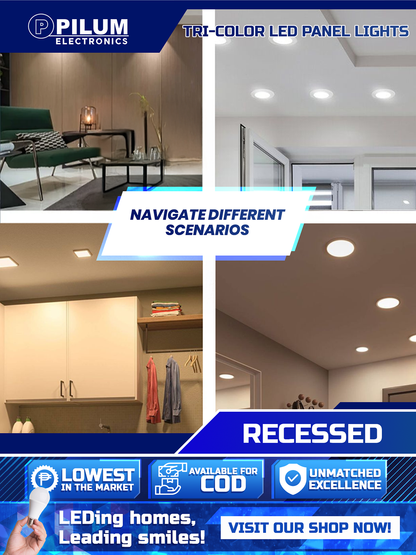 Tri-color Recessed - LED Panel Light